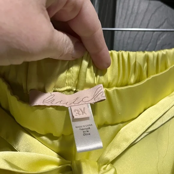 Hutch Anthropologie Satin Utility Pants - Chartreuse - PLUS 3X - HEMMED - Picture 6 of 16